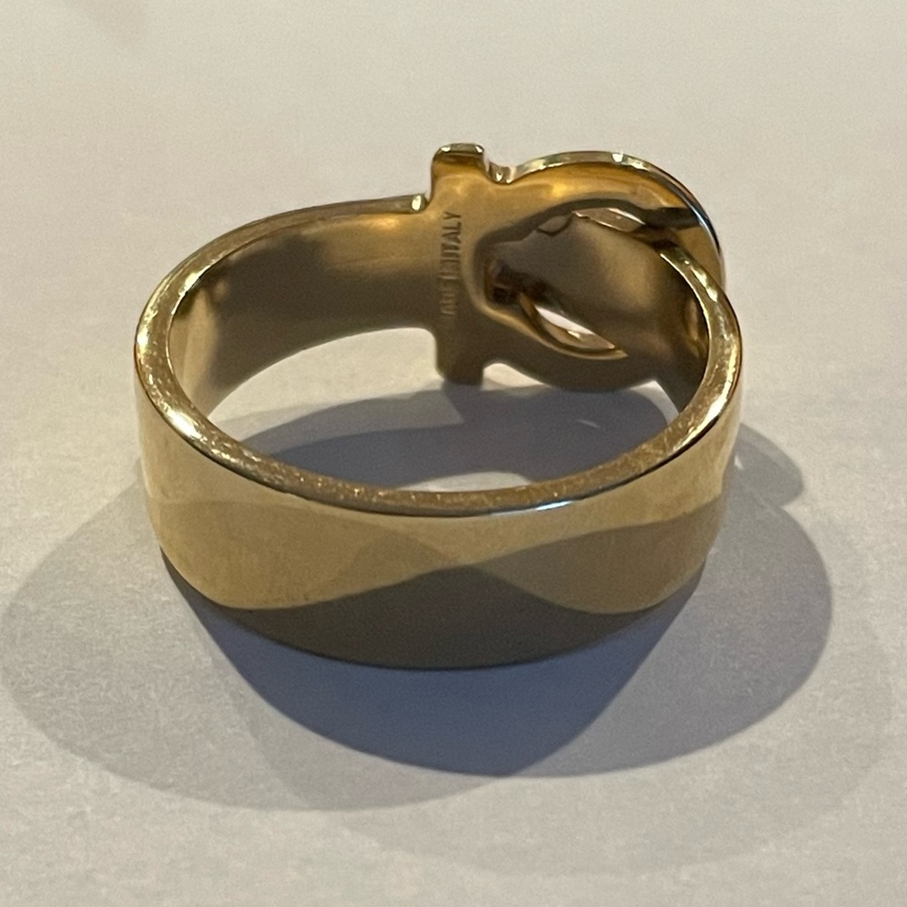 Salvatore Ferragamo Gold Scarf Ring - Picture 2 of 3